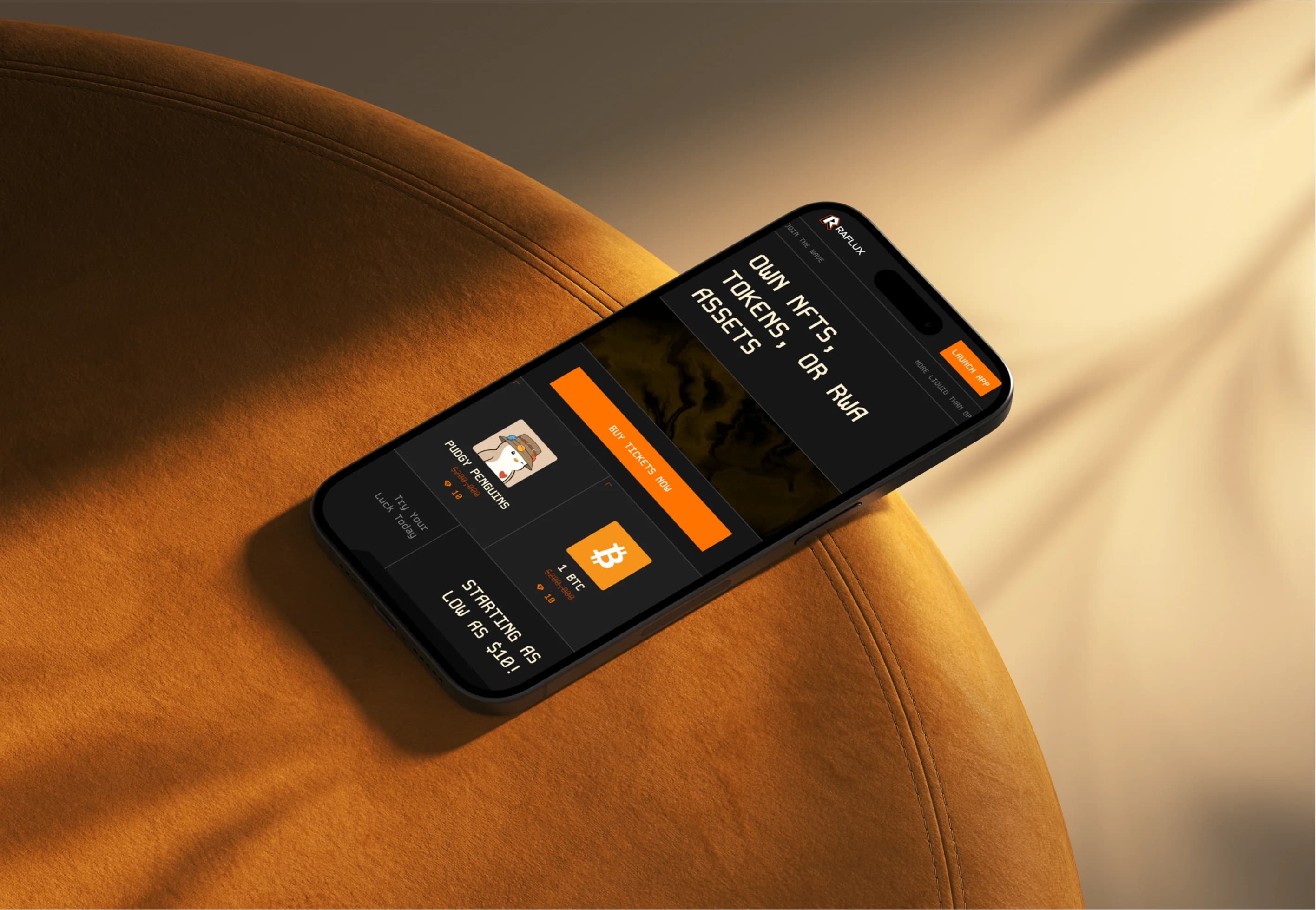 The Raflux app on mobile
