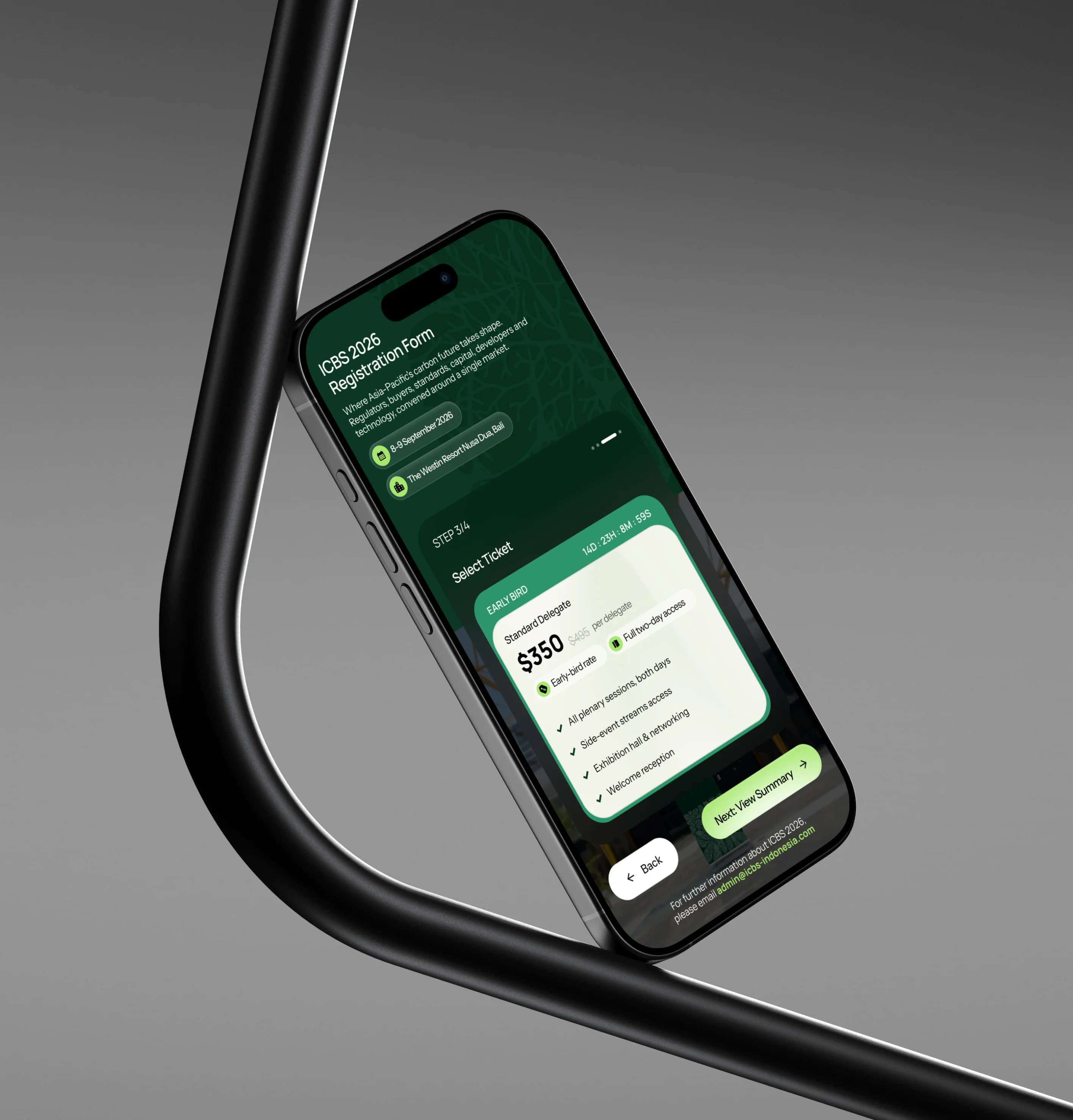 The summit website on mobile
