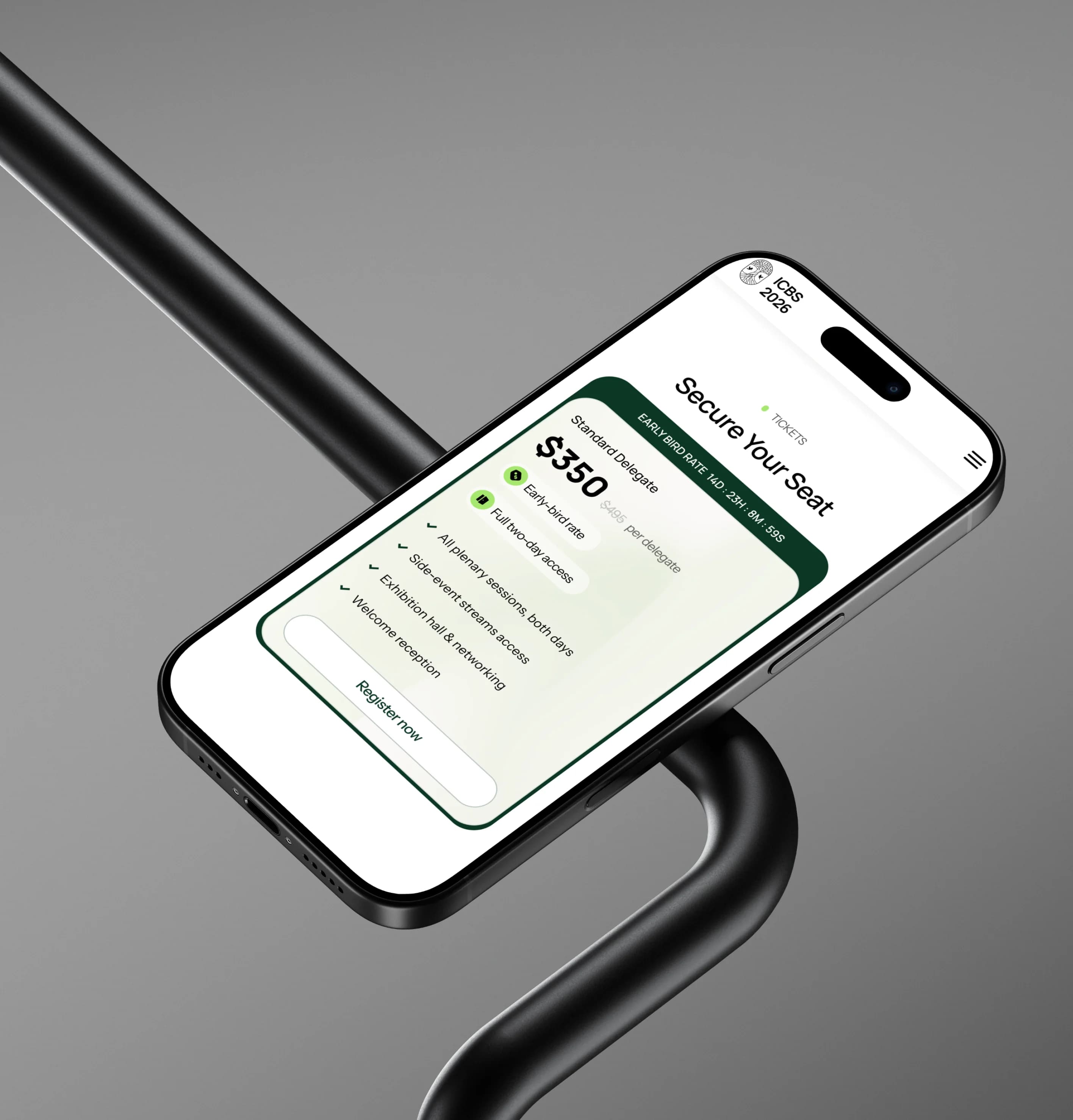 A digital delegate ticket on mobile